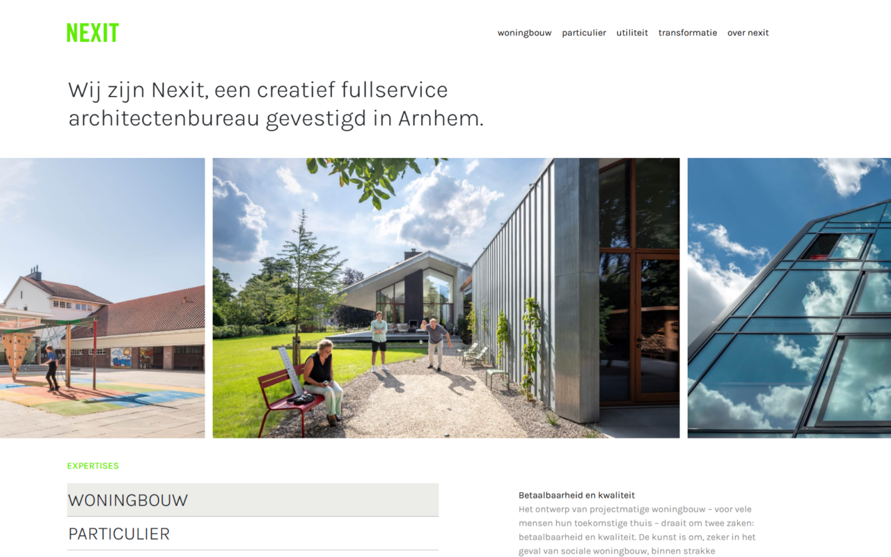 Website Nexit Architecten